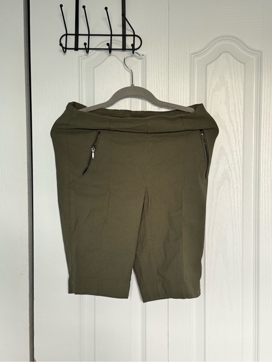 Michel Studio Pants - Michel Studio Olive Green Women’s Shorts with Zip Pockets